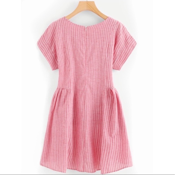 *LAST1* RED STRIPE DIP HEM TUNIC - Picture 2 of 7